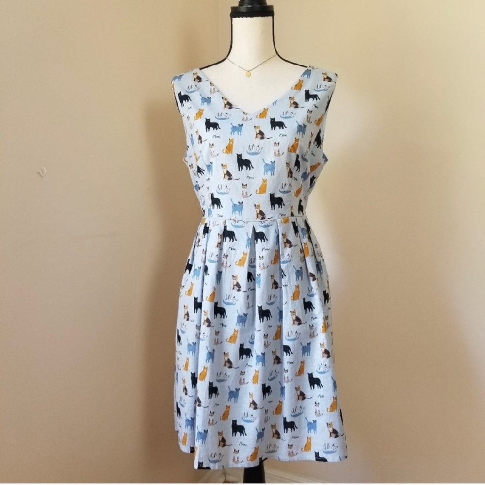 S m wardrobe Kitty Cat fit and flare dress
